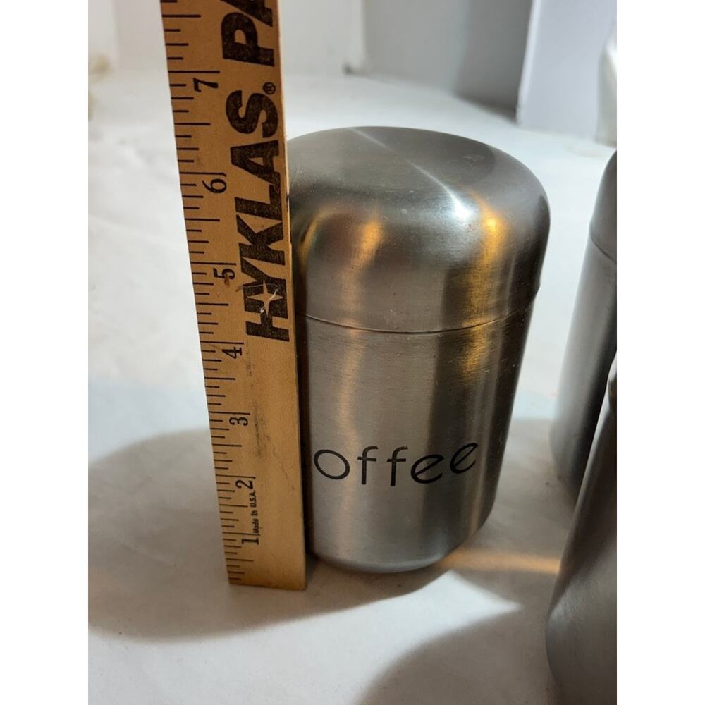 Stainless Steel Canister Set for Sugar, Coffee, and Tea - Picture 3 of 5
